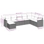 Set aus 8-teiligen Gartensofas und Kissen Kunstrattan schwarz von , Gartensets - Ref: Foro24-3219346, Preis: 476,97 €, Rabatt: %