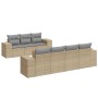 Gartensofa-Set mit beigen Kissen 8 Stück PE-Rattan von , Gartensets - Ref: Foro24-3225352, Preis: 589,81 €, Rabatt: %