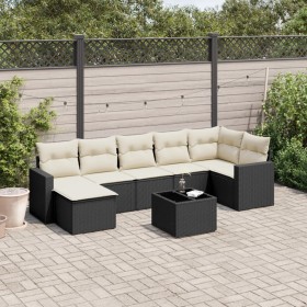 Set aus 8-teiligen Gartensofas und Kissen Kunstrattan schwarz von , Gartensets - Ref: Foro24-3219276, Preis: 510,84 €, Rabatt: %