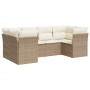 Garden sofa set with cushions 6 pieces beige synthetic rattan by , Garden sets - Ref: Foro24-3218108, Price: 483,17 €, Discou...