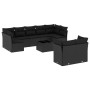 Set de sofás de jardín 10 pzas cojines ratán sintético negro de , Conjuntos de jardín - Ref: Foro24-3218155, Precio: 593,75 €...