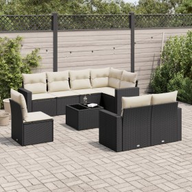 8-teiliges Gartensofa-Set und schwarze synthetische Rattankissen von , Gartensets - Ref: Foro24-3219236, Preis: 600,37 €, Rab...