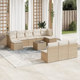 11-teiliges Gartensofa-Set mit beigen synthetischen Rattankissen von , Gartensets - Ref: Foro24-3218298, Preis: 744,92 €, Rab...