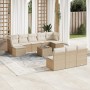 Set de sofás de jardín 11pzas con cojines ratán sintético beige de , Conjuntos de jardín - Ref: Foro24-3218298, Precio: 743,1...