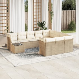 11-piece garden sofa set with beige synthetic rattan cushions by , Garden sets - Ref: Foro24-3218258, Price: 819,87 €, Discou...