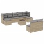 Gartensofa-Set mit beigen Kissen, 10-teilig, synthetisches Rattan von , Gartensets - Ref: Foro24-3218279, Preis: 582,99 €, Ra...