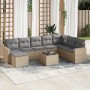 9-teiliges Gartensofa-Set mit beigen synthetischen Rattankissen von , Gartensets - Ref: Foro24-3219359, Preis: 588,80 €, Raba...