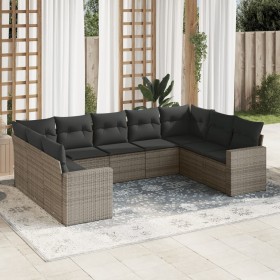 9-teiliges Gartenmöbel-Set und graue synthetische Rattankissen von , Gartensets - Ref: Foro24-3219390, Preis: 588,59 €, Rabat...