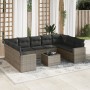 10-teiliges Gartensofa-Set mit grauen synthetischen Rattankissen von , Gartensets - Ref: Foro24-3219400, Preis: 660,27 €, Rab...