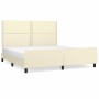 Estructura de cama con cabecero cuero sintético crema 180x200cm de , Camas y somieres - Ref: Foro24-3125526, Precio: 242,36 €...