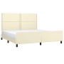 Estructura de cama con cabecero cuero sintético crema 180x200cm de , Camas y somieres - Ref: Foro24-3125526, Precio: 242,36 €...