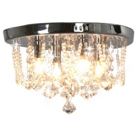 Ceiling lamp with round silver crystals 4 G9 bulbs by vidaXL, Lamps - Ref: Foro24-281582, Price: 66,99 €, Discount: %