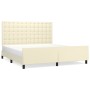 Bed frame with headboard cream synthetic leather 180x200cm by , Beds and slatted bases - Ref: Foro24-3125587, Price: 242,13 €...