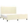 Bed frame with headboard cream synthetic leather 180x200cm by , Beds and slatted bases - Ref: Foro24-3125587, Price: 242,13 €...