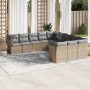 11-teiliges Gartensofa-Set mit beigen synthetischen Rattankissen von , Gartensets - Ref: Foro24-3250248, Preis: 748,97 €, Rab...