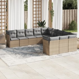 11-teiliges Gartensofa-Set mit beigen synthetischen Rattankissen von , Gartensets - Ref: Foro24-3250248, Preis: 760,42 €, Rab...