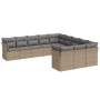 11-teiliges Gartensofa-Set mit beigen synthetischen Rattankissen von , Gartensets - Ref: Foro24-3250248, Preis: 748,97 €, Rab...