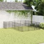 Corralito para perros con 16 paneles acero galvanizado negro de , Casetas para perros - Ref: Foro24-3209559, Precio: 366,86 €...