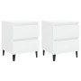 Bedside tables 2 units, white glossy plywood, 40x35x50 cm by vidaXL, Nightstands - Ref: Foro24-805882, Price: 75,73 €, Discou...