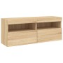 Wall TV cabinets with LED lights 6 pieces sonoma oak by , TV Furniture - Ref: Foro24-3216752, Price: 245,52 €, Discount: %