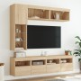 Wall TV cabinets with LED lights 7 pieces sonoma oak by , TV Furniture - Ref: Foro24-3216759, Price: 220,00 €, Discount: %