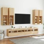 Wall TV cabinets with LED lights 7 pieces sonoma oak by , TV Furniture - Ref: Foro24-3216773, Price: 377,39 €, Discount: %