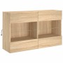 Wall TV cabinets with LED lights 6 pieces sonoma oak by , TV Furniture - Ref: Foro24-3216799, Price: 339,99 €, Discount: %