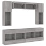 Wall TV cabinets with LED lights 6 pieces sonoma gray by , TV Furniture - Ref: Foro24-3216802, Price: 344,58 €, Discount: %