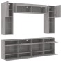 Wall TV cabinets with LED lights 6 pieces sonoma gray by , TV Furniture - Ref: Foro24-3216802, Price: 344,58 €, Discount: %