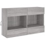 Wall TV cabinets with LED lights 6 pieces sonoma gray by , TV Furniture - Ref: Foro24-3216802, Price: 344,58 €, Discount: %