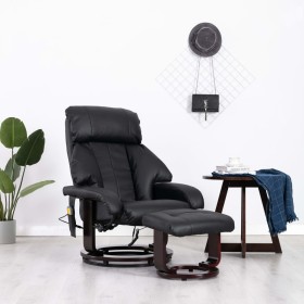 Schwarzer TV-Liege-Massagesessel aus Kunstleder von vidaXL, Elektrische Massagesessel - Ref: Foro24-248679, Preis: 361,99 €, ...