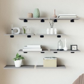 Wall shelves 2 pcs Sonoma gray engineered wood 40x20x1.5 cm by , Shelves and shelves - Ref: Foro24-838204, Price: 29,99 €, Di...