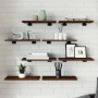 Wall shelves 8 units engineered wood brown oak 40x20x1.5 cm by , Shelves and shelves - Ref: Foro24-838206, Price: 33,87 €, Di...