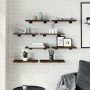 Wall shelves 8 units engineered wood brown oak 40x20x1.5 cm by , Shelves and shelves - Ref: Foro24-838206, Price: 32,83 €, Di...