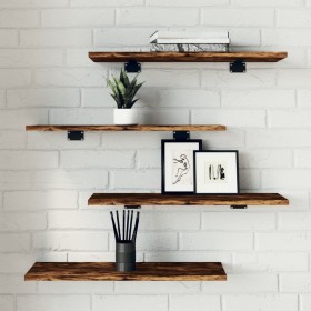 Wall shelves 4 pcs engineered wood smoke oak 60x20x1.5 cm by , Shelves and shelves - Ref: Foro24-838231, Price: 26,39 €, Disc...