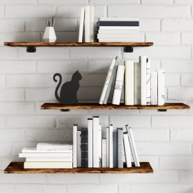 Wall shelves 4 pcs engineered wood smoke oak 80x30x1.5 cm by , Shelves and shelves - Ref: Foro24-838267, Price: 46,83 €, Disc...