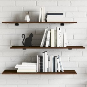 Wall shelves 4 pcs brown engineered wood 100x30x1.5 cm by , Shelves and shelves - Ref: Foro24-838301, Price: 41,10 €, Discoun...