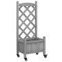 Planter with trellis and wheels solid gray fir wood by , Pots and planters - Ref: Foro24-3207645, Price: 47,83 €, Discount: %