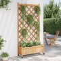 Planter with trellis and wheels solid brown fir wood by , Pots and planters - Ref: Foro24-3207653, Price: 112,81 €, Discount: %