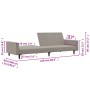 2-Sitzer-Schlafsofa aus hellgrauem Samt von , Sofas - Ref: Foro24-375737, Preis: 242,99 €, Rabatt: %