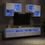 Mueble de pared de TV con luces LED 6 piezas blanco de , Muebles TV - Ref: Foro24-3216750, Precio: 258,99 €, Descuento: %