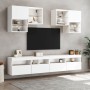 Mueble de pared de TV con luces LED 6 piezas blanco de , Muebles TV - Ref: Foro24-3216750, Precio: 258,99 €, Descuento: %