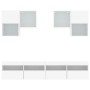 Mueble de pared de TV con luces LED 6 piezas blanco de , Muebles TV - Ref: Foro24-3216750, Precio: 258,99 €, Descuento: %