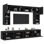 TV wall cabinet with LED lights 8 pieces black by , TV Furniture - Ref: Foro24-3216765, Price: 359,99 €, Discount: %