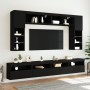 TV wall cabinet with LED lights 8 pieces black by , TV Furniture - Ref: Foro24-3216765, Price: 359,99 €, Discount: %