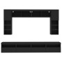 Mueble de pared de TV con luces LED 8 piezas negro de , Muebles TV - Ref: Foro24-3216765, Precio: 357,52 €, Descuento: %