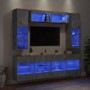 Wall TV cabinets with LED lights 6 pieces concrete gray by , TV Furniture - Ref: Foro24-3216800, Price: 388,42 €, Discount: %