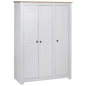 3-türiger Kleiderschrank aus Kiefernholz Panama Range weiß 118x50x171,5 cm von vidaXL, Kleiderschränke - Ref: Foro24-282663, ...