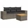 4-piece garden sofa set and gray synthetic rattan cushions by , Garden sets - Ref: Foro24-3225318, Price: 282,64 €, Discount: %