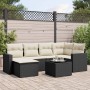 7-piece garden dining set and black synthetic rattan cushions by , Garden sets - Ref: Foro24-3219256, Price: 427,35 €, Discou...